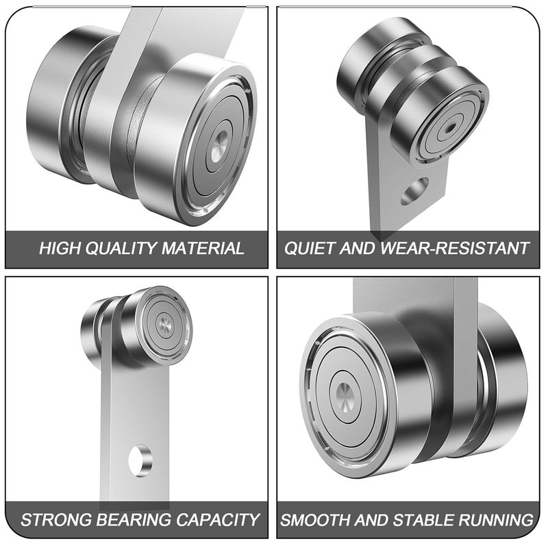 EASGIU 2 Wheel Trolley Assembly Rollers for 1-5/8" Wide Strut Channel - Garage Pulley System Hoist System (Silver-20 Pack) - Image 4